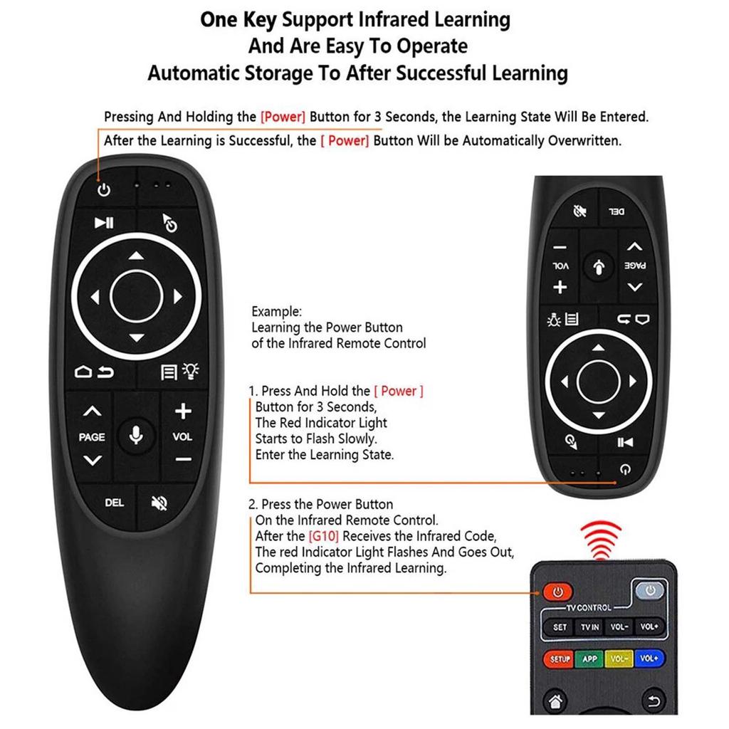 G10S PRO BT Air Mouse Voice Remote Control Wireless 2.4G / Bluetooth-compatible 5.0 Gyroscope Smart Controller for H96 Max