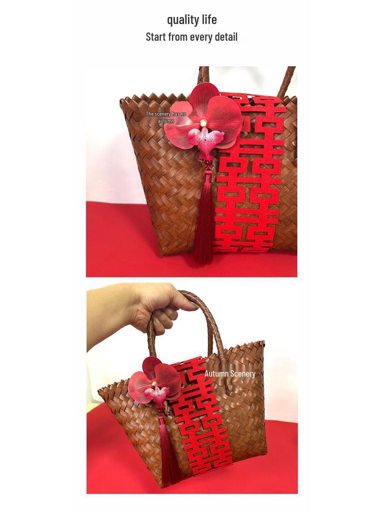 Bridesmaid Wedding Favor Candy Gift Woven Tote Bag