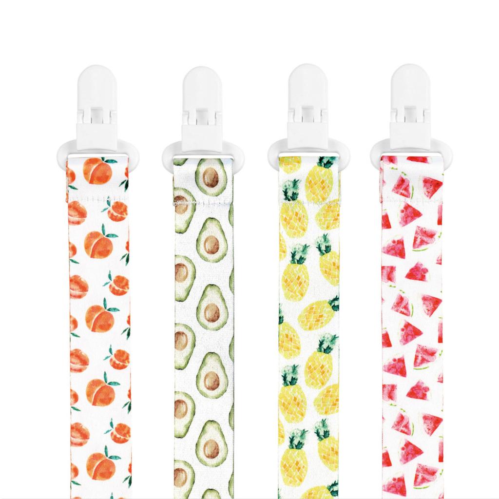 4pcs/pack Baby Pacifier Clip Pacifier Holders Washable with Beautiful Patterns for Baby Boys Girls