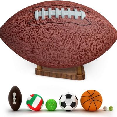 Dřevěný stojan na vystavení míče na basketbal, fotbal, fotbal Trojúhelníkový stojan na sportovní míče pro memorabilia, podepsané míče