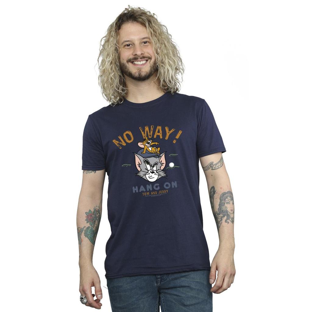 Tom and Jerry Camiseta de Golfe Masculina Hang On