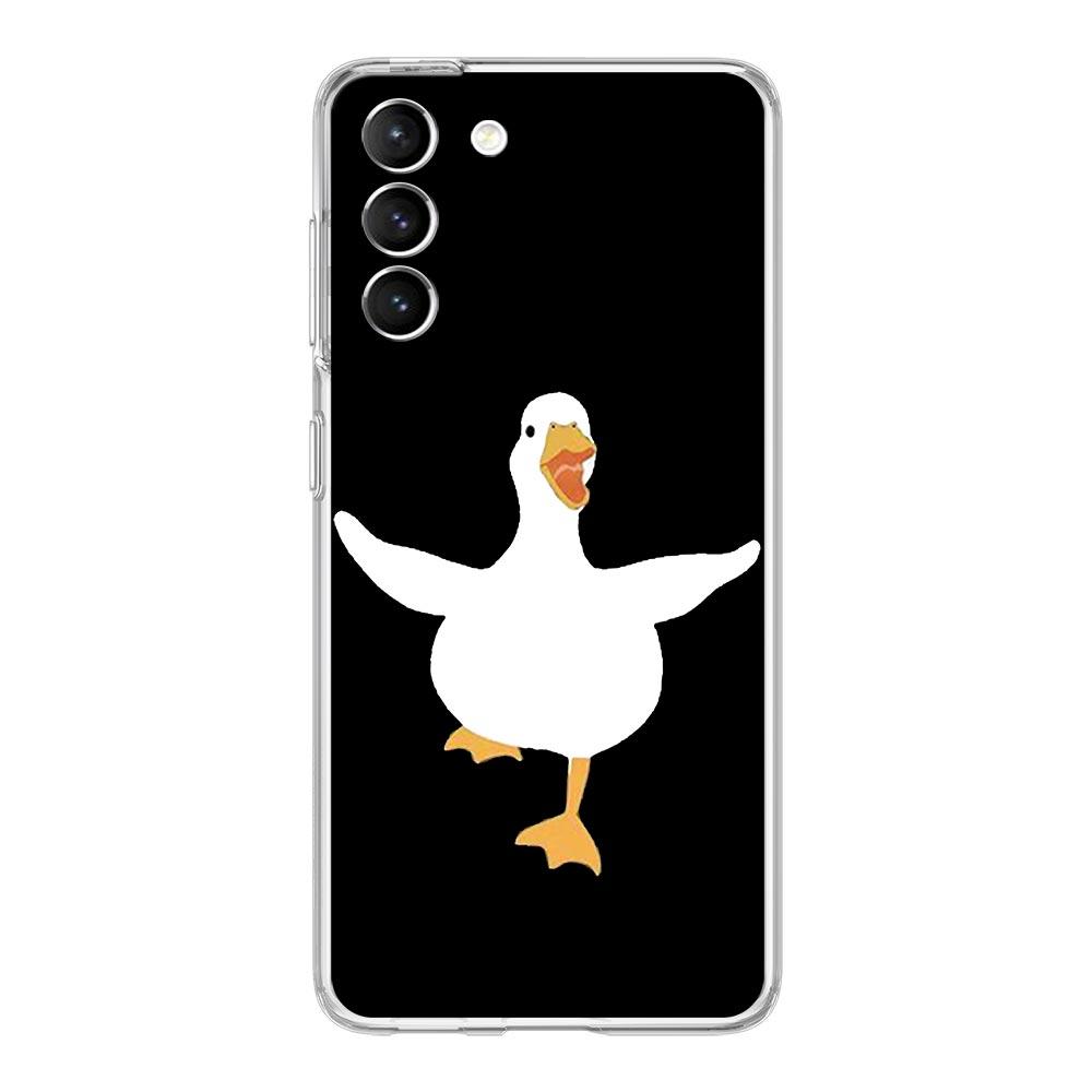 Cartoon Doubt Duck Shockproof Phone Case For Samsung Galaxy S23 Ultra S22 5G S20 S21 FE 5G S10E S9 S8 S10 Plus Soft Clear Cover