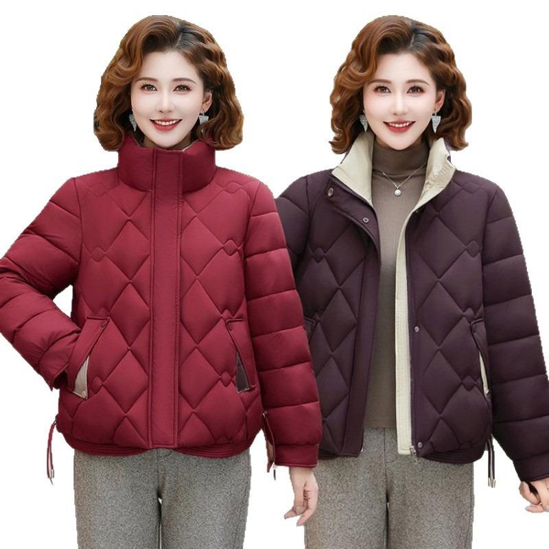 Medium and new winter cotton-padded clothes, short stand-up collar fashion warm cotton-padded clothes, down thickened jackets, cotton-padded jackets.