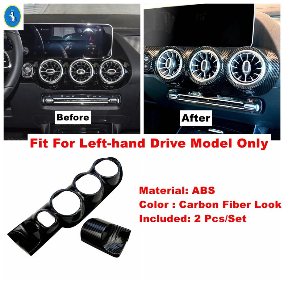 Lift Button Air AC Vent Gear Box Panel Cover Trim For Mercedes-Benz GLA 220 H247 - 2024 ABS Carbon Fiber Look Accessories