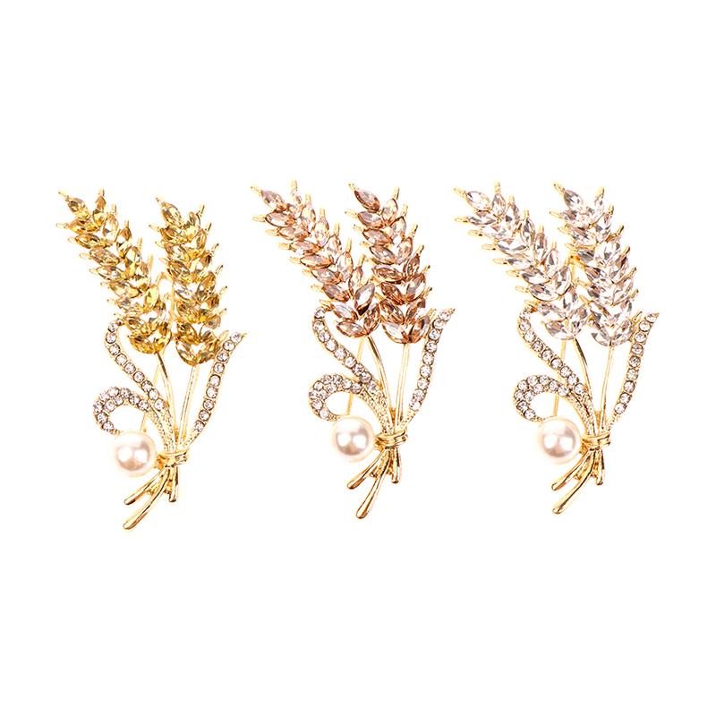 Luxury  Wheat Ear Brooch Collar Pins Shining Women Men'S Party Brooches Jewelry Gift