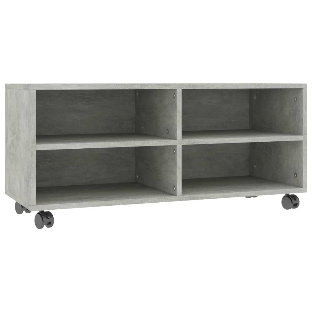 TV Cabinet with Casters Concrete Grey 90 x 35 x 35 cm Engineered Wood