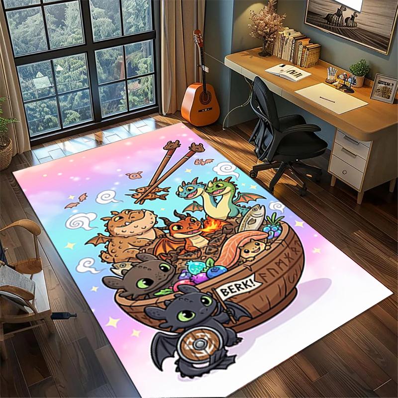 Large Area Floor Mat Rug Carpet "How To Train Your Dragon" Non Slip Washable Home Bedroom Decor—kwq33