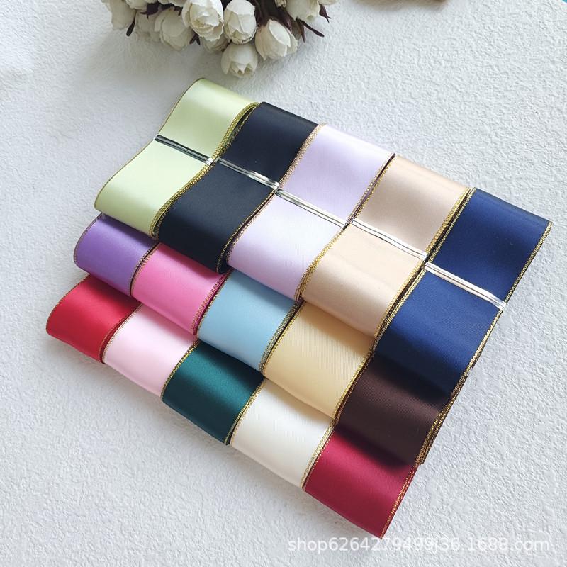 38mm Gold-edged Handcrafted Badge Material Pack with Double-sided Ribbon Bow G11