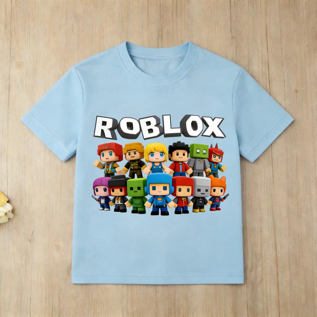 Roblox TShirt Boys Girls Short Sleeve Casual Tee Breathable Soft Cotton Top Game Fans Clothing for Daily Play Birthday Party
