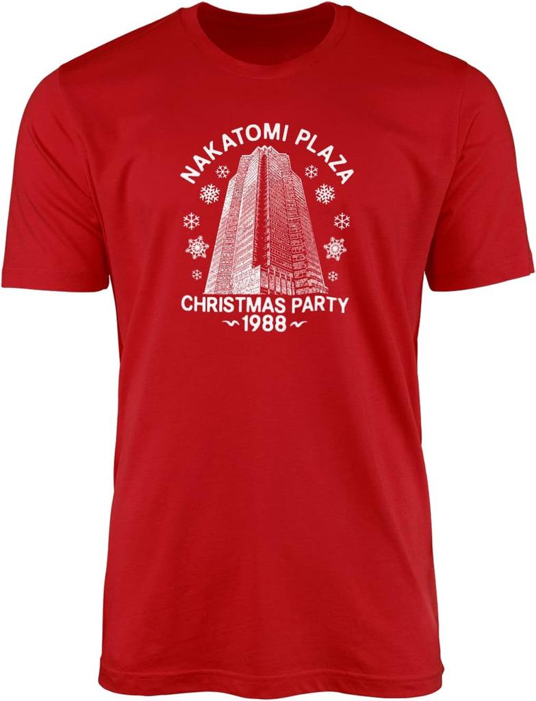 Nakatomi Plaza Adult Christmas Party Tshirt 1988 Detective Film American Action Film Inspired By Thriller Round Neck Cotton Tee