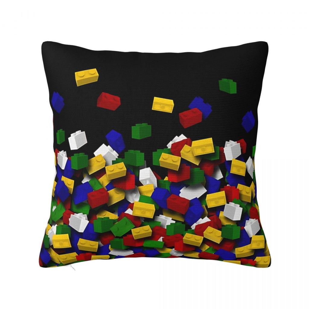 Building Blocks Loads Of Bricks Blue Square Pillow Cases Cushion Covers Awesome Polyester Decor Pillowcover for Car 18x18