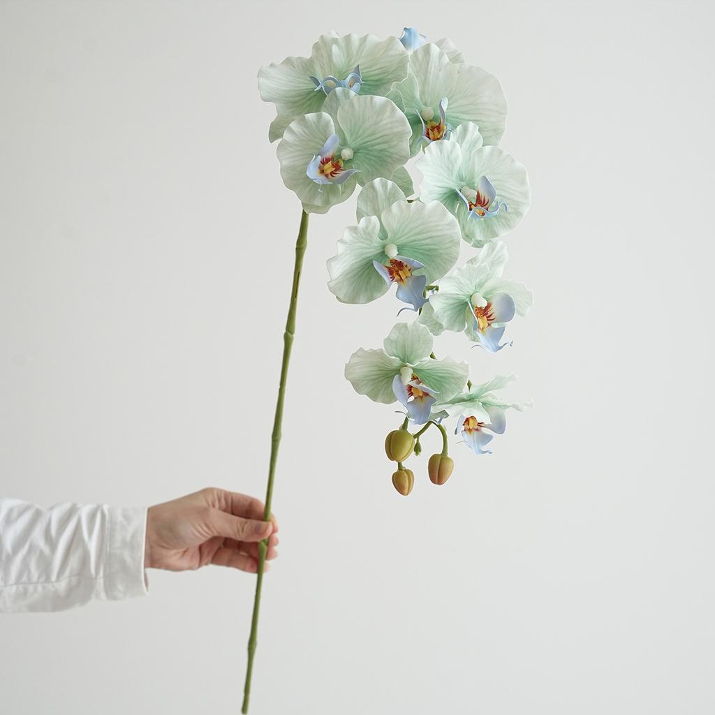 Künstliche Phalaenopsis Orchideenblüten Hochzeit Dekorative Phalaenopsis Realistische Orchidee Lange Stiele 9 Köpfe Heim Indoor Deko