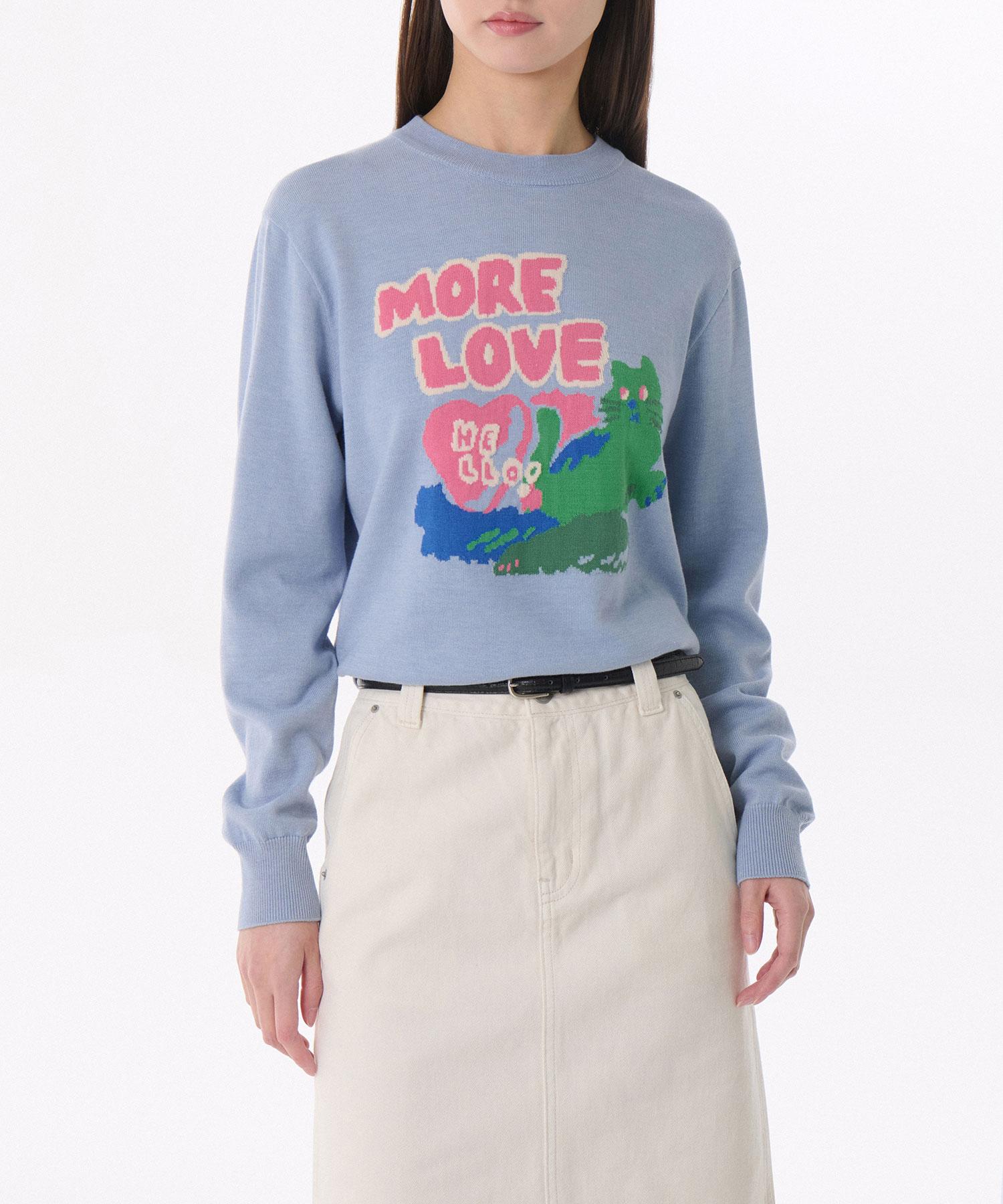 Musinsa Standard Woman Women S More Love Crew Neck Knit [Sky Blue] Sky Blue/M