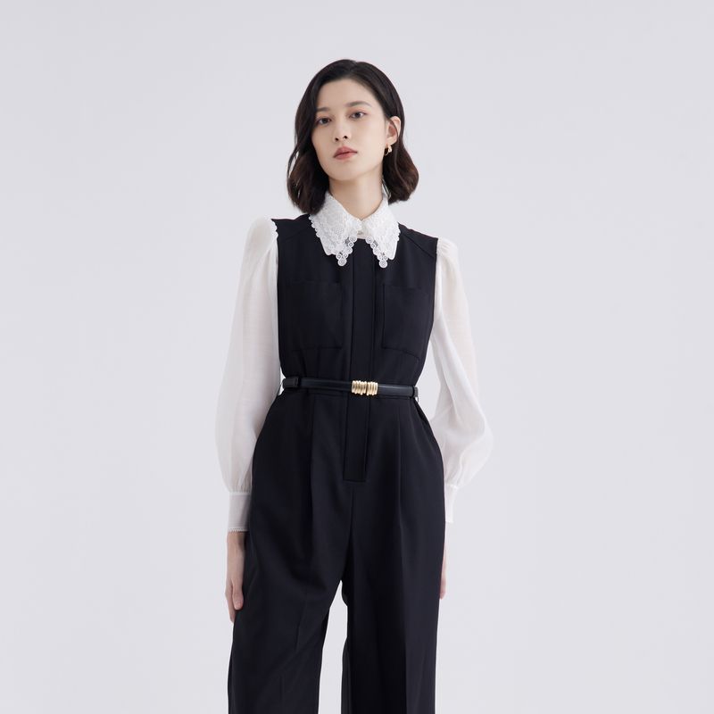 

Обег Тот же стиль с модной одеждой из торгового центра Весенне-осенний комбинезон Black 165/M/38