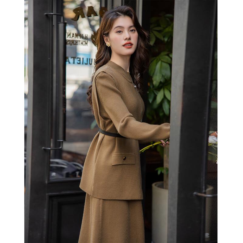 Old Money Style Spring Vest & Dress Two-Piece Set