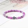 Prayer Men Women Bracelet Hematite Cross 6MM Natural Stone Tiger Eyes Bead Strand Bracelets Bangle Jesus Yoga Homme Jewelry Gift