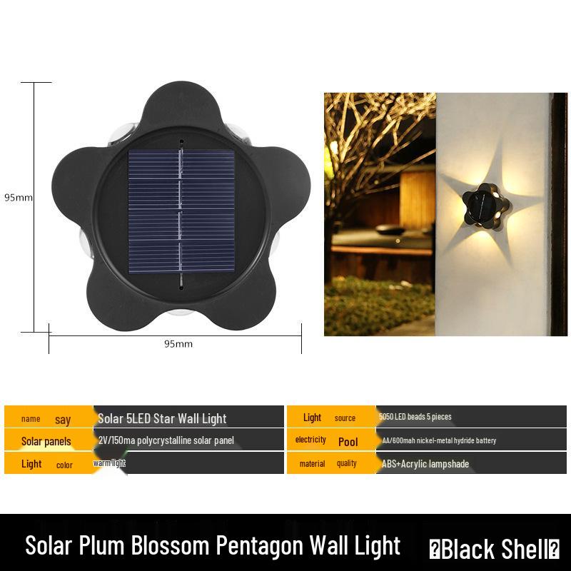New Up and Down Solar Luminous Wall Lamp for Outdoor Courtyard and Garden Decor