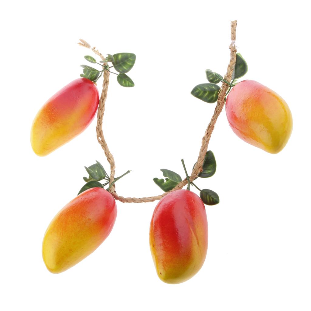 4pcs Foam Mango Model Toys Store Cabinet Decorative Fruits Kids Role Play Toy