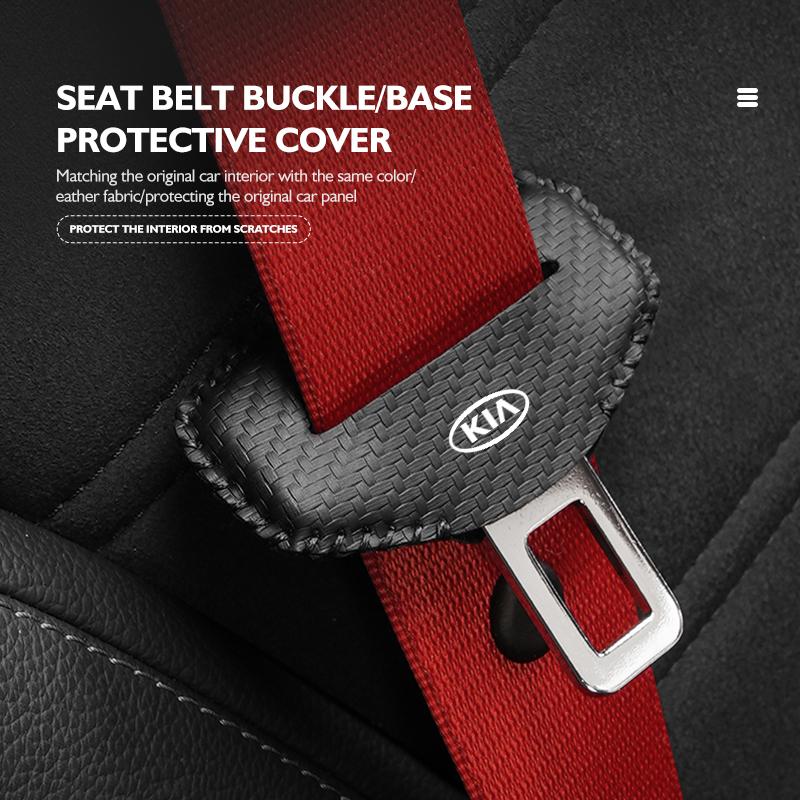 AVJ2 2pcs Car Seat Belt Buckle Protector Sleeve Anti Scratch Cover For KIA Cerato Proceed Venga Stonic Picanto Sorento Stinger