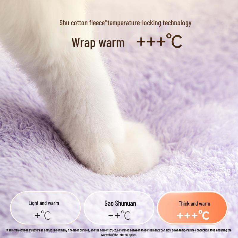 Checkered Cozy Cat and Dog Bed: Warm, Semi-Enclosed, Rocking Nest for Autumn/Winter