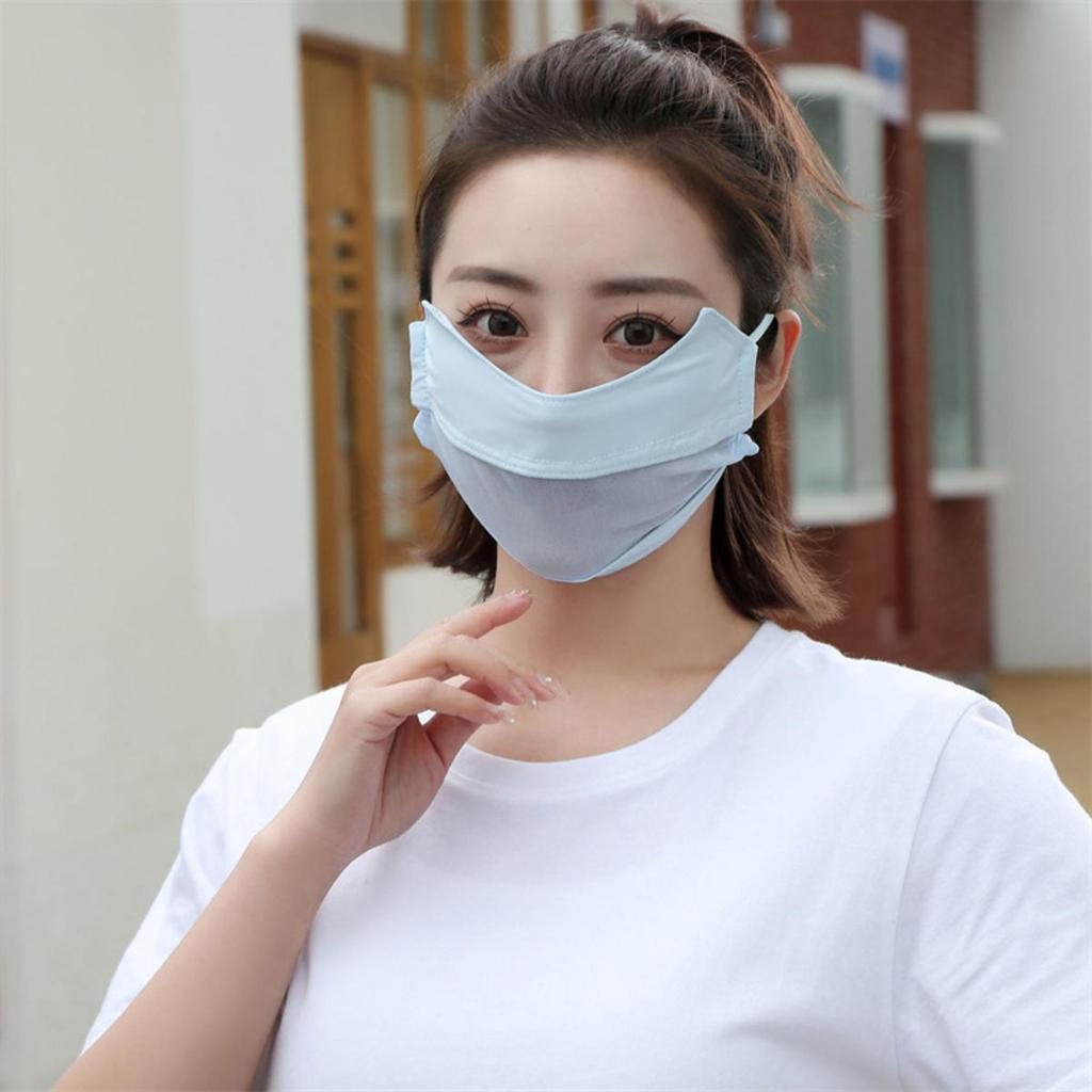 Mesh Ice Silk Face Scarf Elastic Solid Color UV Protection Anti-uv Face Cover Face Mask  Scarves Sunscreen Veil Fishing