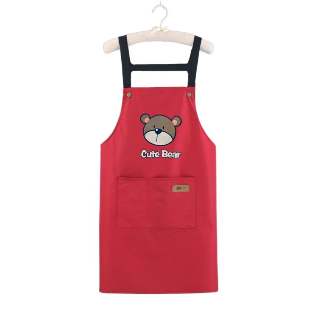 Ölbeständige Küchenschürze Niedlicher Bär Restaurantuniform Bequeme Cartoon-Kochschürze BBQ Backen
