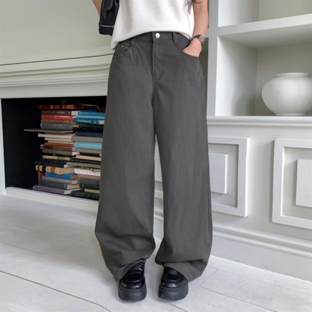 New Arrivals Open Run Women Casual Solid Striped Cotton Spandex Wide Pants