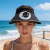 Sun Hat Empty Top Design Extended Brim Full Face Coverage Women Hat with Solar Powered Built-in Fan Adjustable Head Circumference Outdoor