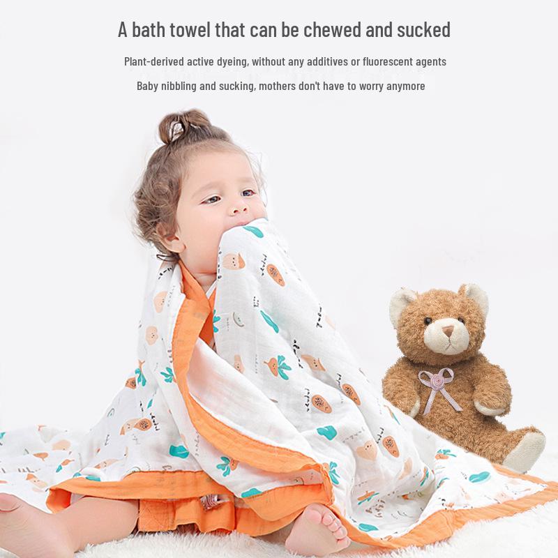 Six-Layer Pure Cotton Baby Bath Towel & Blanket