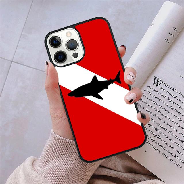 Scuba Diving Dive Flag phone Case Cover For iPhone 5 6 7 8 Plus X XR XS SE2020 Apple 11 12 13 mini Pro Max Galaxy Note10 S20 S21