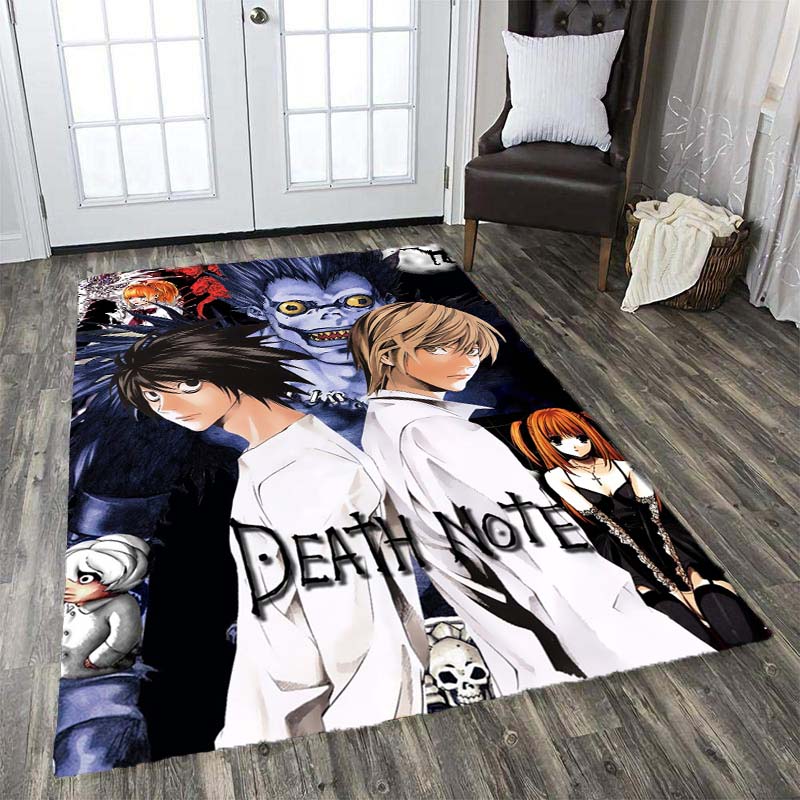Death Note Comic Printed Carpet Living Room Bedroom Area Rug Coffee Table Carpet Anime Mat Cartoon Rug Anti-slip Home Decoration