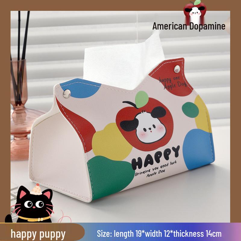 Dopamine Cartoon Tissue Box: Cute Pull-Out Storage for Home or Office