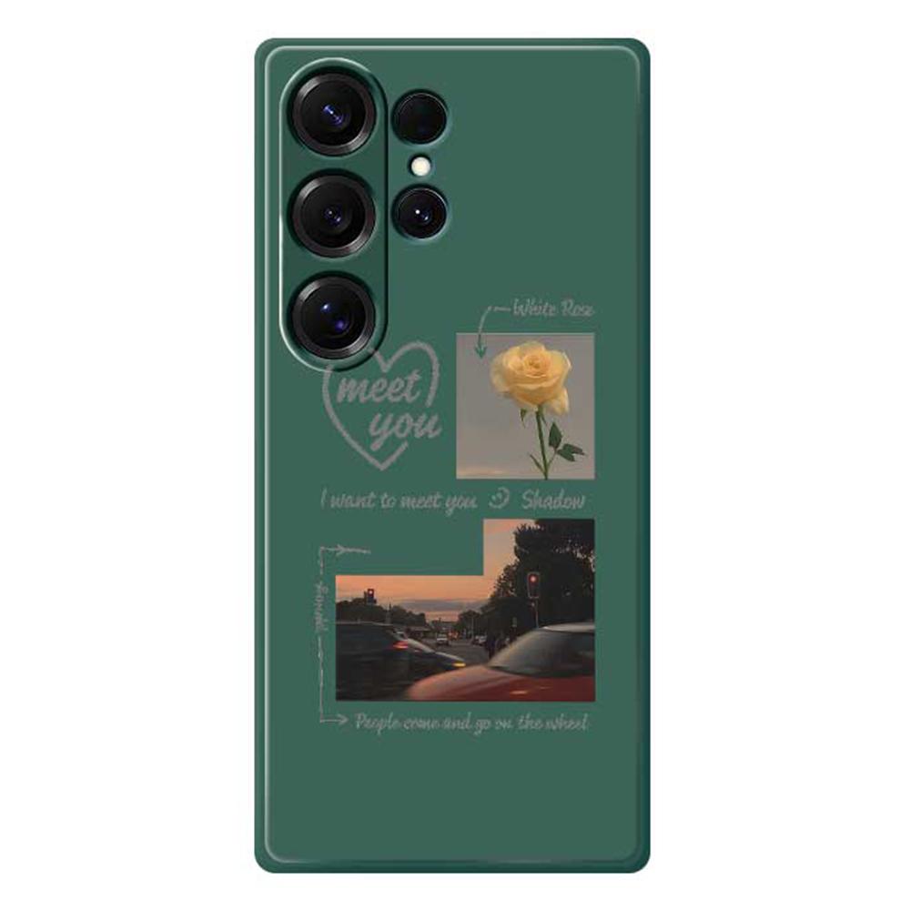 For Samsung Galaxy S25 Ultra Case Meet You Photo Pattern Printing Straight Edge TPU Phone Back Cover