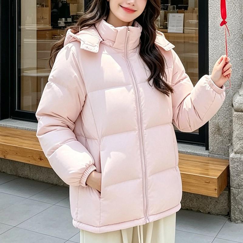 Womens Short Puffer Jacket 2026 Winter Duck Down Hooded Coat Lightweight Warm Casual Outerwear