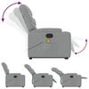 Vidaxl Lift and Massage Armchair, Reclining, Light Gray, Fabric