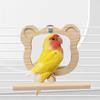 Bird Perch Stand Mirror Toy for Parrots Birdcage Stand Platform Cage Toy Bear Shape Mirror Cage Accessories Birds Toy