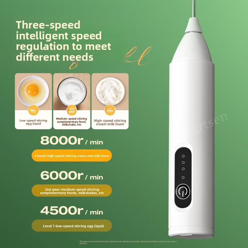 Wireless Milk Frother Electric Type-C Handheld Blender Stainless Steel Mini Coffee Maker Whisk Mixer For Coffee Cappuccino Cream