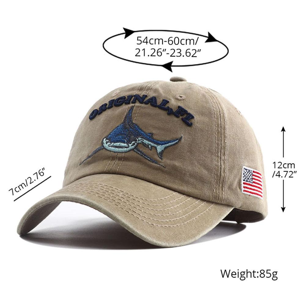 New Designer Black White Animal Shark Embroidery Baseball Hat Snapback Women Bone Vintage Cotton Dad Caps For Men Gorras