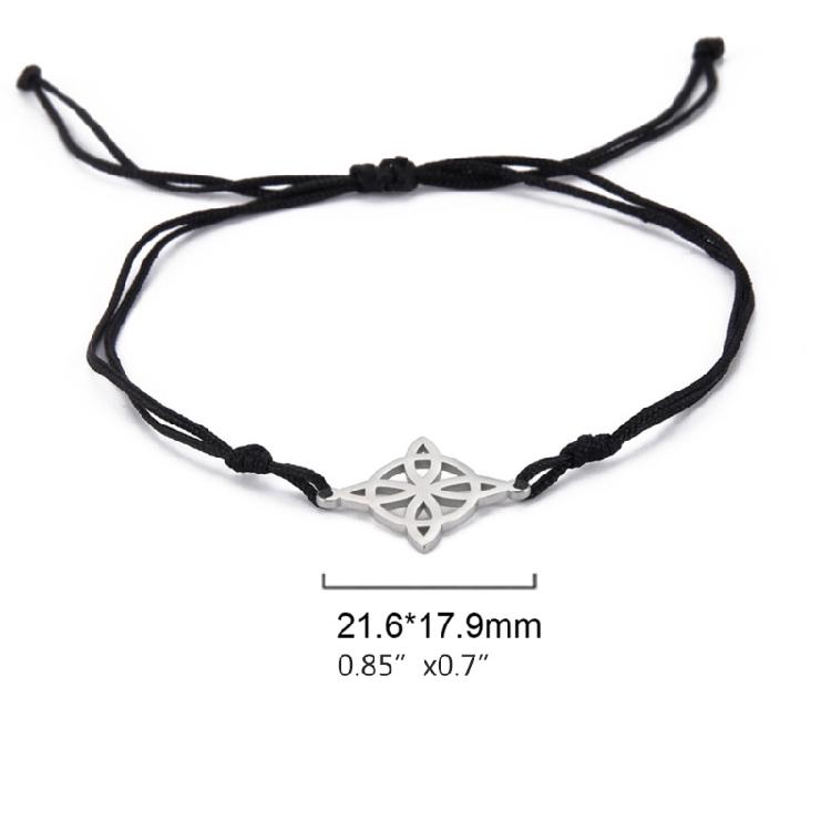 Titanstahl Hexen knoten Anhänger Armband für Damen Herren Jade Schnur Seil Armband