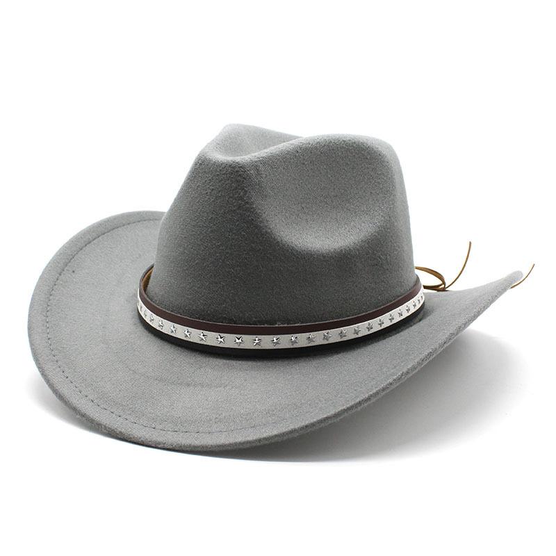 Felt Hat Retro Woolen Hat Cowboy Hat Belt Woolen Top Hat Ethnic Style Hat Retro Jazz Hat