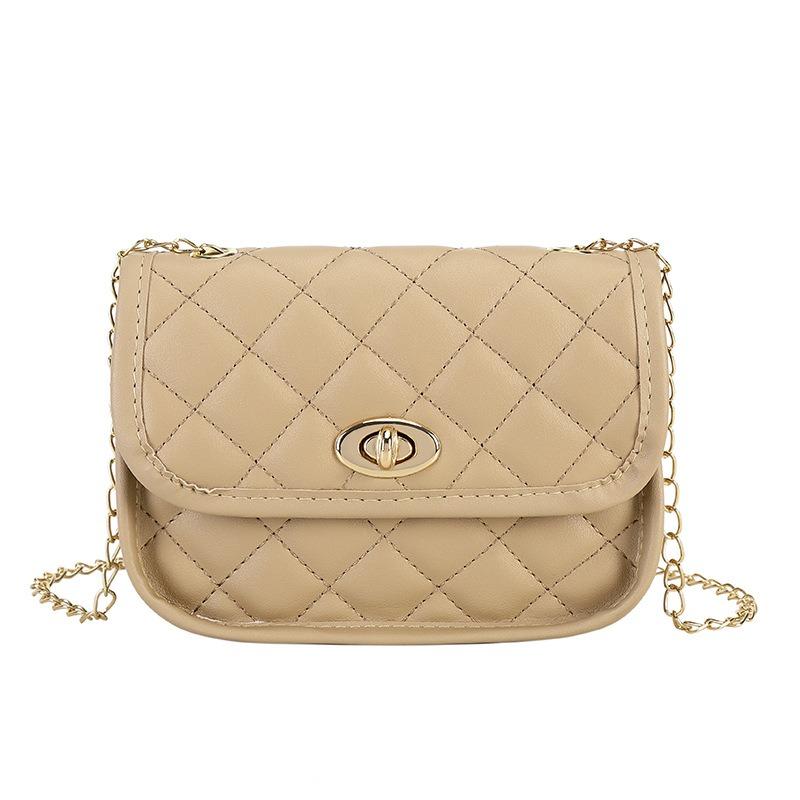 Stilvolle und elegante bestickte Rauten-Schultertasche für Damen, neue vielseitige Messenger-Kettenverschluss-Tasche