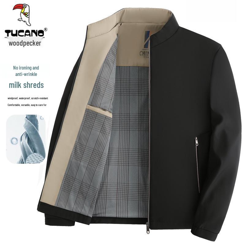 

Men s Quilted Stand-Collar Jacket – Autumn/Winter Business Casual Outerwear 2XL 145—160 jin