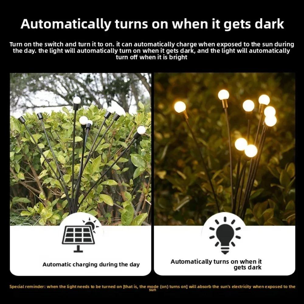 Solar Firefly Lights with 6/8/10 LEDs Starlight Swaying Garden Landscape Ambiance Lights for Patio Trail Outdoor Decor