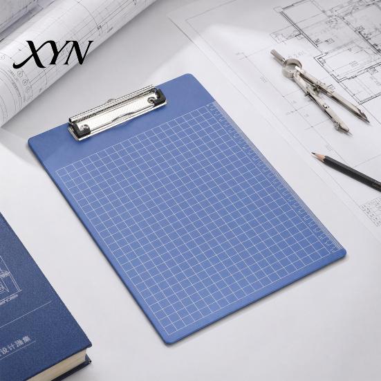 Measuring Ruler Writing Board A4 File Folder, with Reinforced Metal Clip And Clear Scale Sturdy Document Folder Ruler, Portable Pad, for Office School
