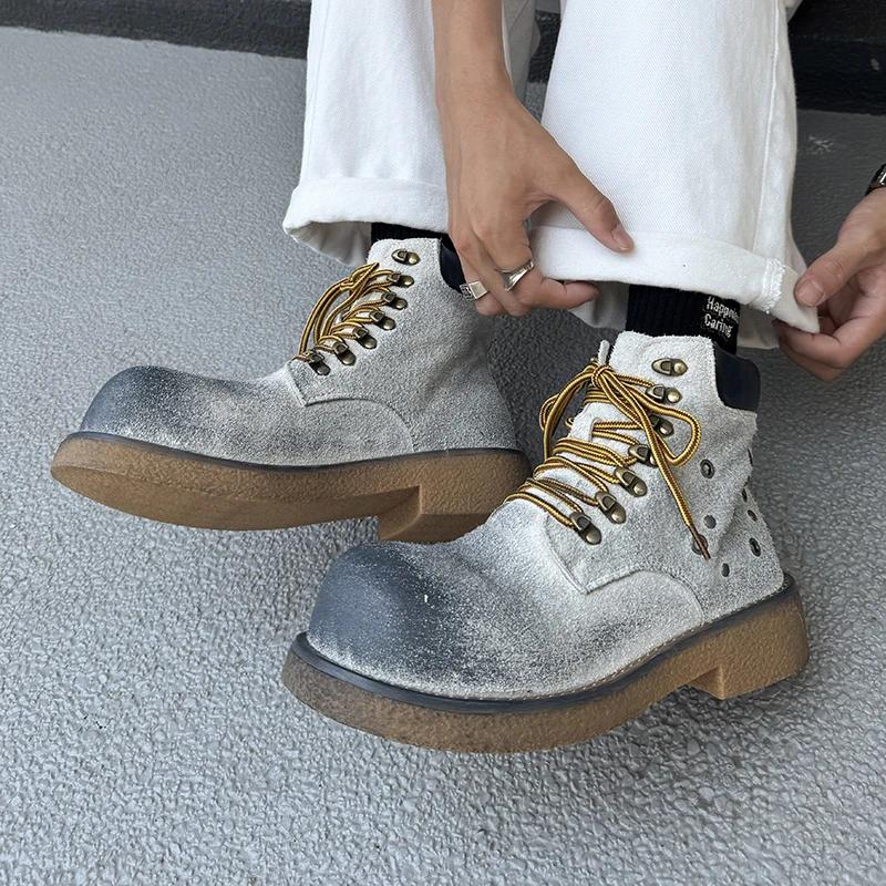 Nowe Męskie Buty Wysokie Cholewki Wysokiej Jakości Buty Męskie Modne Fajne Buty Męskie Wysokie Cholewki Buty Projektanckie Męskie Buty Motocyklowe Botas Hombre