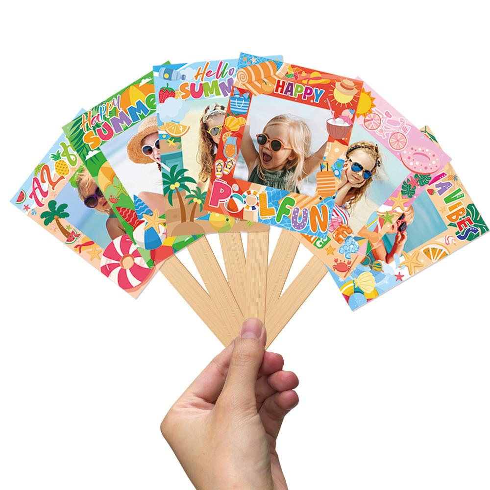 Hawaii Themed Summer Cartoon Pattern Hand Frame Party Decoration Props Photo