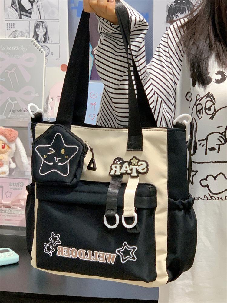 School Bag Japanese Ins Cute Student Portable Tutoring Bag High Value Large Capacity Casual Shoulder Bag Versatile Sweet Backpack