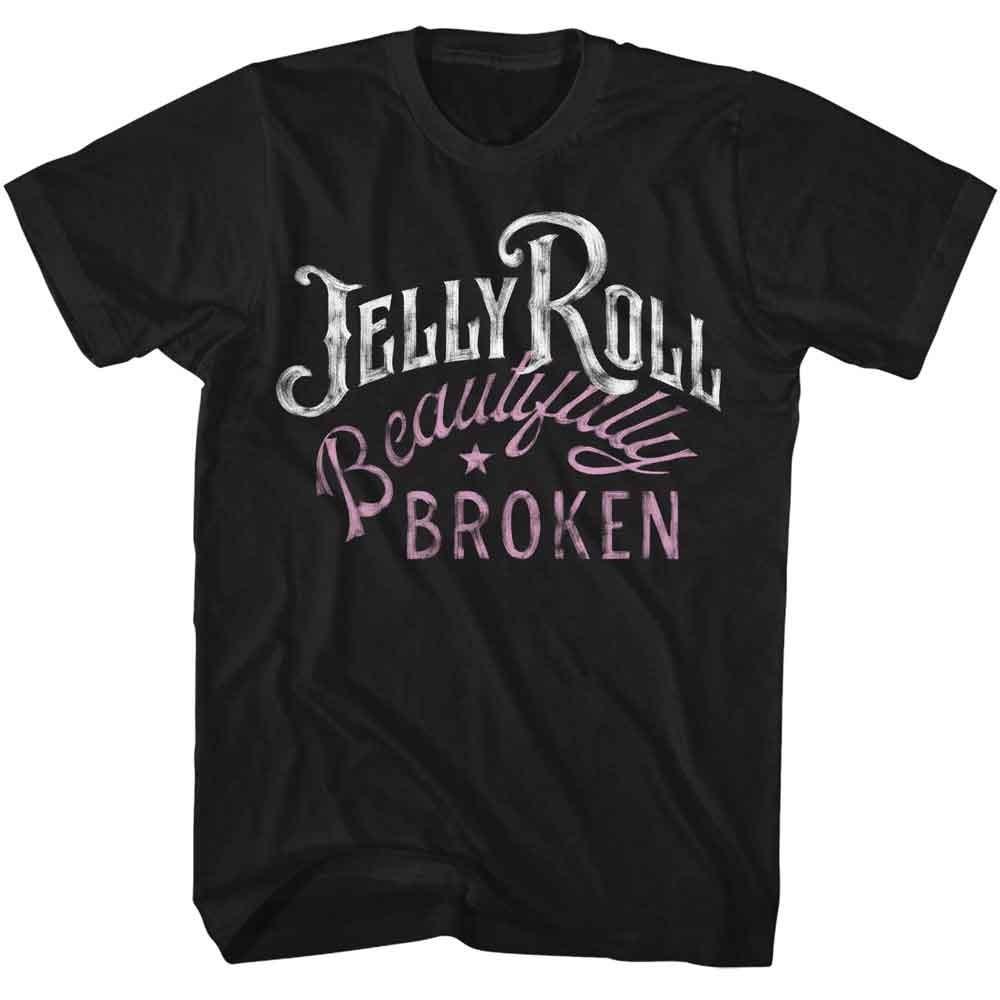 Jelly Roll Beautifully Broken Painted Black Music Shirt
