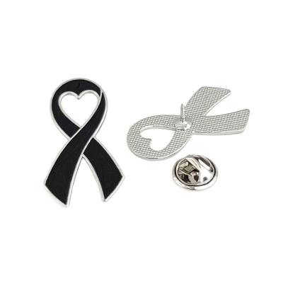 Świadomość Czarna Wstążka Przypinka Rak Skóry Rak Piersi Wstążka Pogrzebowa Odznaka Broszka Vintage Czerniak Rak Czarna Kokarda Broszka Przypinka