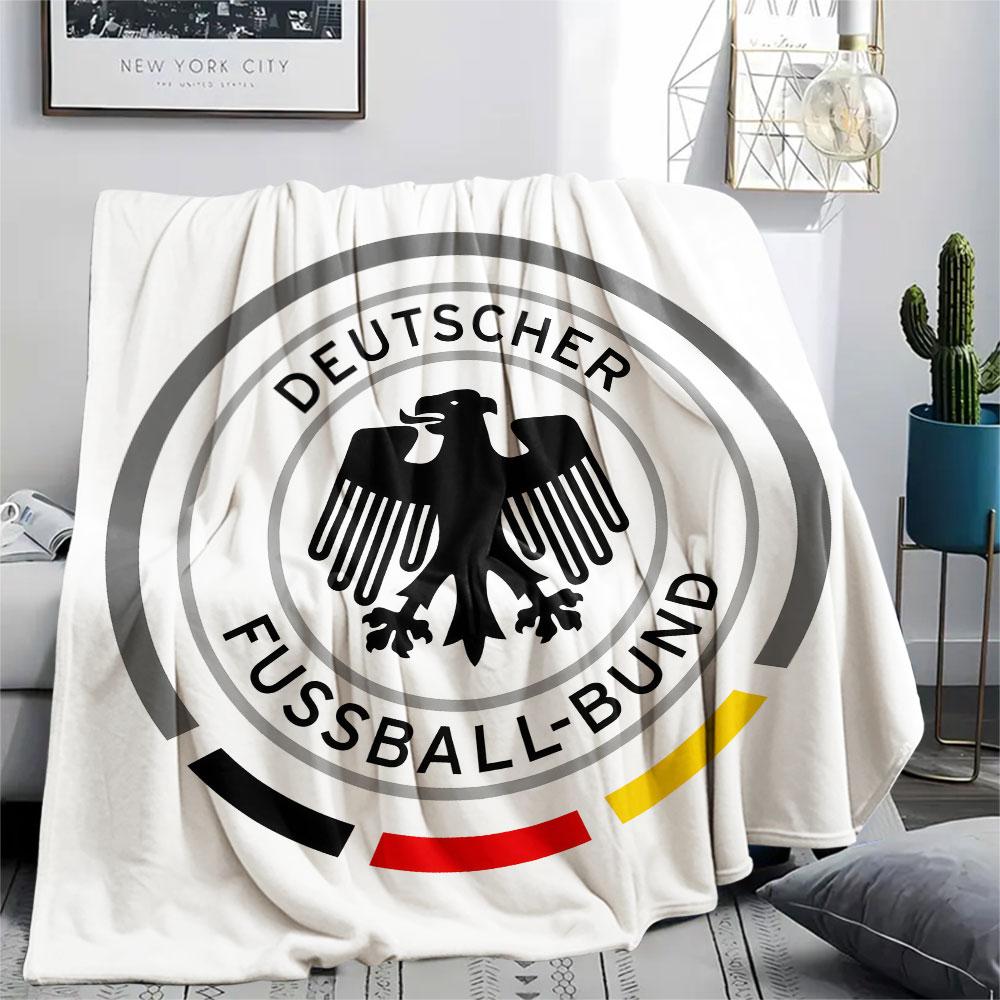 Germany National Team DFB Printed Flannel Blanket, soft throw for bedroom sofa, washable,soccer fan merchandise, great gift. 80cm x 120cm